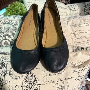 Lucky Brand leather Black Flats Timeless Elegance